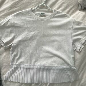 Kenzo Paris white tee with ruffled bottom